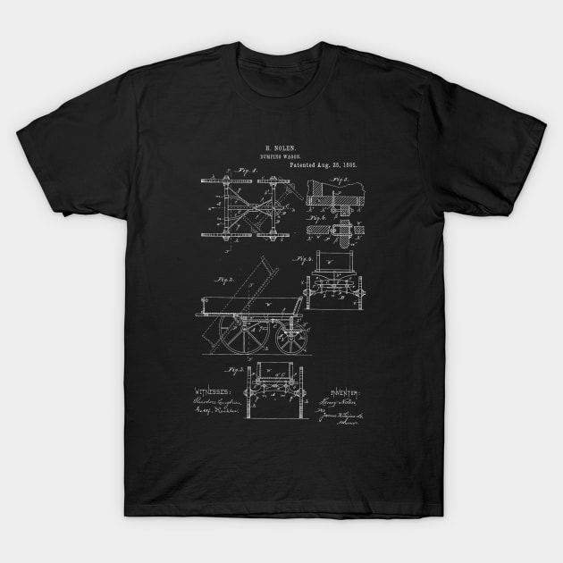 Dumping Wagon Vintage Patent Hand Drawing T-Shirt by TheYoungDesigns